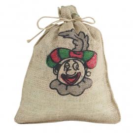 Jute zak Sinterklaas met Piet opdruk 30 x 40 cm